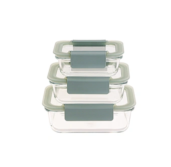 Frost rimmed glass lid high borosilicate glass food container